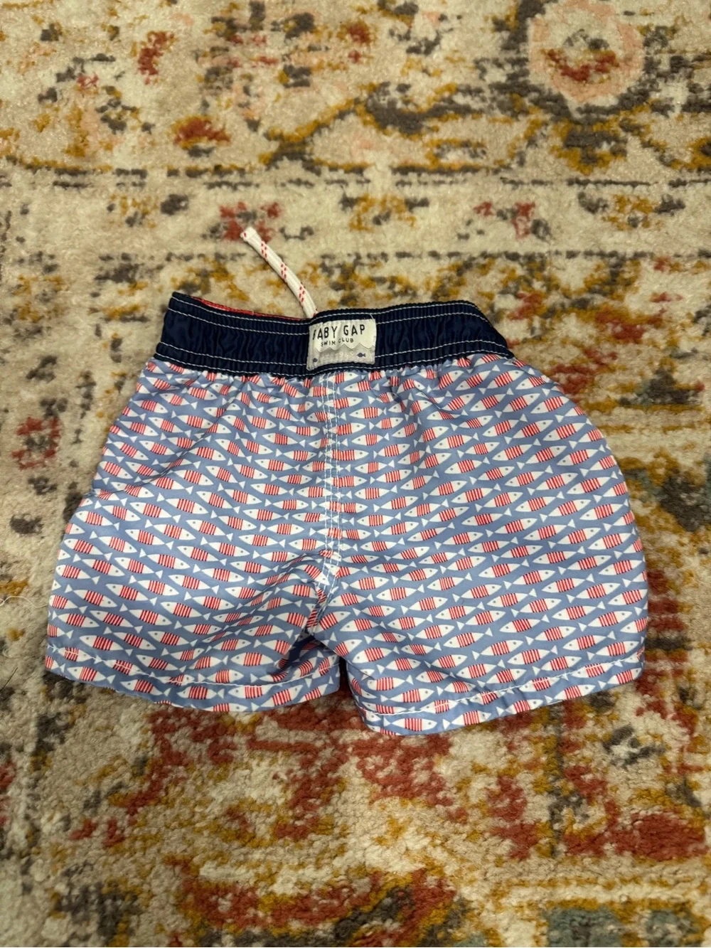 GAP Blue Swim Shorts with Red Triangle Print